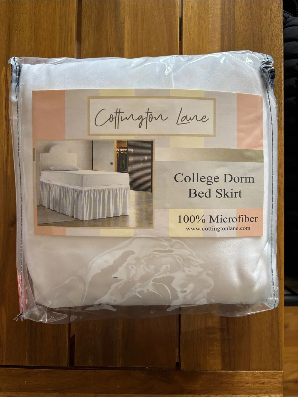 White College Dorm Bed Skirt - 100% Microfiber